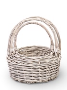 Набор корзин 3 шт, 34х34х14, 30х30х13, 25х25х12 см руска22/20/18 см  лоза белый 10976864