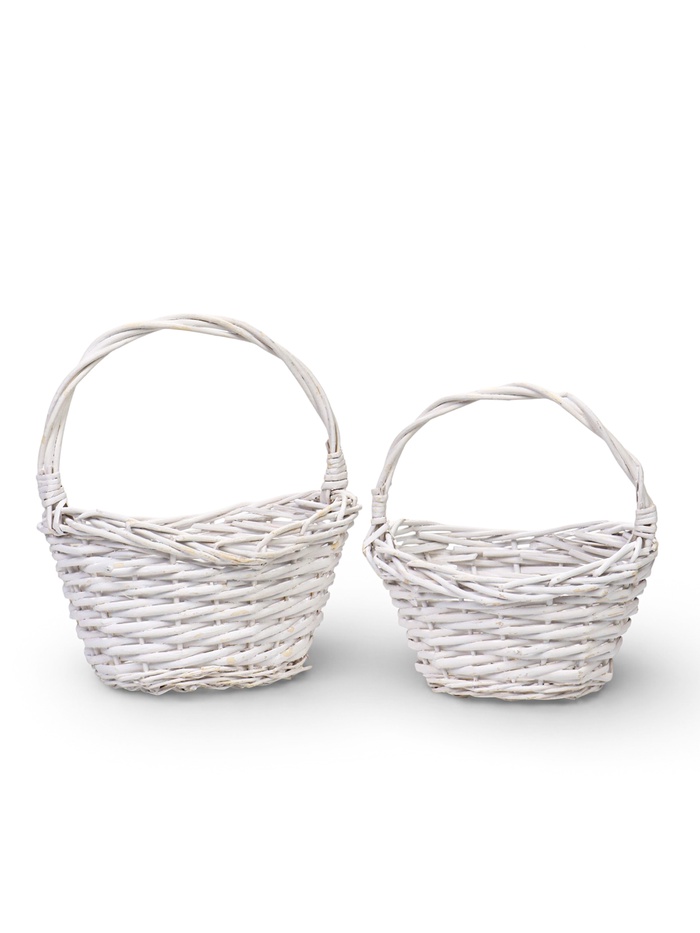 Набор корзин, 2 шт, 24×17×26 см, 21×14×23 см, ива - Фото 1