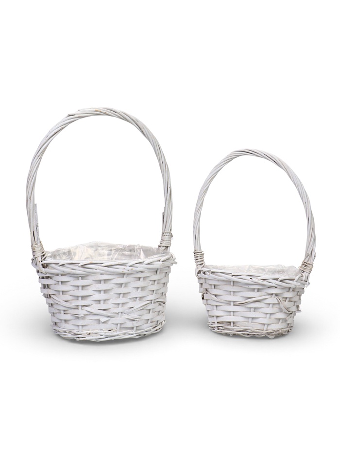 Набор корзин, 2 шт, 20х11х15/34 см, 25х20х14/42 см, из ивовой лозы - Фото 1