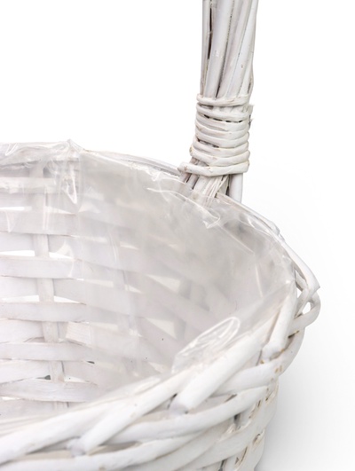 Корзина плетёная для хранения, лоза, с ручкой, белая, набор 2 шт.