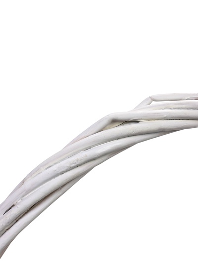 Корзина плетёная для хранения, лоза, с ручкой, белая, набор 2 шт.