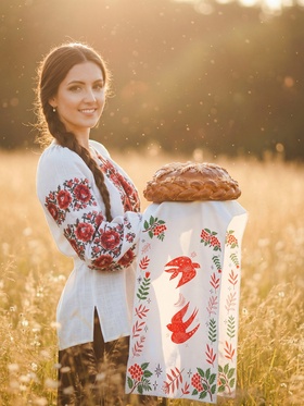 Рушник «Ласточки с рябиной», 150×36 см