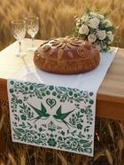 Рушник «Ласточки с зелёным орнаментом», 150×36 см - фото 68176204