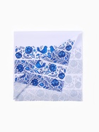 Рушник «Гжель и орнамент», 150×36 см, белый/синий - фото 68176320