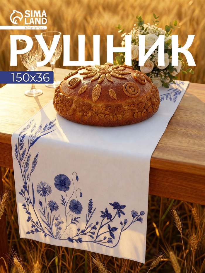 Рушник «Луговые цветы», 150×36 см - Фото 1