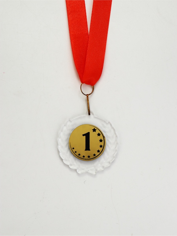 Медаль призовая «1 место», на ленте, d=5 см