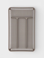 Лоток под столовые приборы Доляна, 4 отделения, 29.5×18×4 см, пластик, серый - Фото 1