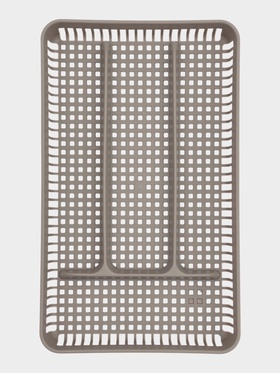 Лоток под столовые приборы 4 отделения, 29,5х18х4 см, цвет серый