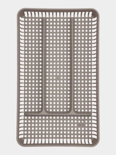 Лоток под столовые приборы 4 отделения, 29,5х18х4 см, цвет серый