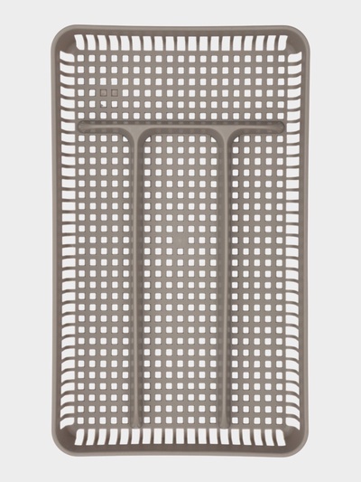 Лоток под столовые приборы Доляна, 4 отделения, 29.5×18×4 см, пластик, серый