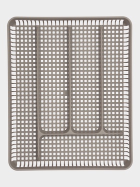 Лоток под столовые приборы 5 отделений, 29,5х24х4 см, цвет серый