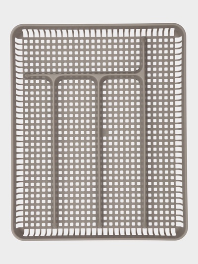 Лоток под столовые приборы Доляна, 5 отделений, 29.5×24×4 см, пластик, серый