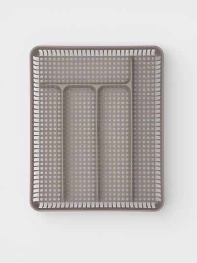 Лоток под столовые приборы Доляна, 5 отделений, 29.5×24×4 см, пластик, серый