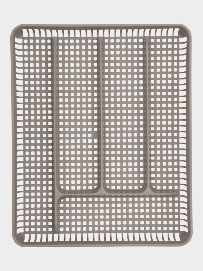 Лоток под столовые приборы 5 отделений, 29,5х24х4 см, цвет серый - Фото 1