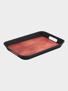 Поднос для подачи с ручками "ФьюженВуд", прямоугольный, 32х23х3,8 см, цвет черный, пластик   1091821 - фото 65568730