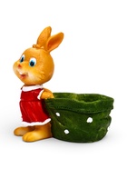 Фигурное кашпо 13 х 10 х 15см  "Зайка с мешком" - Фото 2