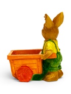 Фигурное кашпо 13 х 18 х 17см  "Заяц с тележкой" - Фото 2