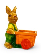 Фигурное кашпо 13 х 18 х 17см  "Заяц с тележкой" - Фото 4