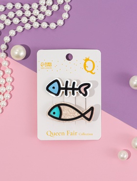 Зажим для волос QF «Мультизаврик», набор 2 шт., рыба, 5.5 см  (артикул 10932812)  большой выбор товаров оптом и в розницу по низким ценам с доставкой