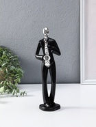 Сувенир полистоун "Саксофонист" чёрный с серебром 7х8,5х27,5 см 10954815