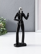 Сувенир полистоун "Вокалист" чёрный с серебром 6,5х10х26,5 см - фото 65568753