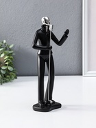 Сувенир полистоун "Вокалист" чёрный с серебром 6,5х10х26,5 см - фото 65568754