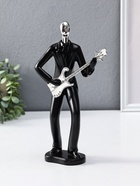 Сувенир полистоун "Гитарист" чёрный с серебром 6,5х15,2х27,5 см 10954818