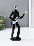 Сувенир полистоун "Гитарист" чёрный с серебром 6,5х15,2х27,5 см 10954818