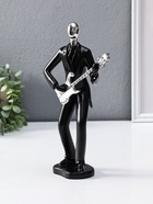 Сувенир полистоун "Гитарист" чёрный с серебром 6,5х15,2х27,5 см 10954818
