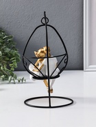 Сувенир полистоун "Парочка качается на качеле" бело-золотой 13,5х13,5х26 см 10954819