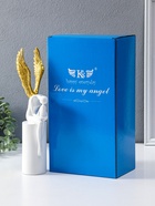 Сувенир полистоун "Ангел" белый с золотом 6х8,3х31 см - фото 65568792