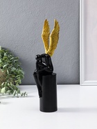 Сувенир полистоун "Ангел" чёрный с золотом 6х8,3х31 см - фото 65568795