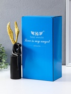 Сувенир полистоун "Ангел" чёрный с золотом 6х8,3х31 см - фото 65568797