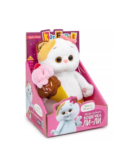 Мягкая игрушка «Кошечка Ли-Ли с мороженым», 18 см