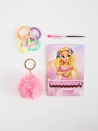 Подарочный набор: блокнот А6, 8 л., резиночки, брелок-пушистик, мини ручка «Принцесса» - фото 68974541