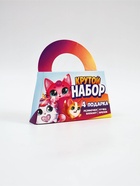 Подарочный набор: блокнот А6, 8 л., резиночки, брелок-пушистик, мини ручка «Кругляши» 10891824