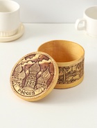 Шкатулка для украшений «Россия», круглая, 12×7 см, береста - фото 809453072