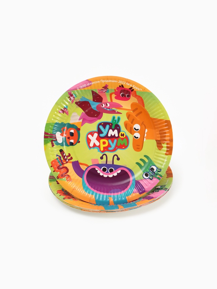 Тарелка одноразовая бумажная, 18 см, Ум и Хрум - Фото 1