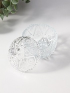 Шкатулка для украшений с крышкой «Цветочная», стекло, прозрачная, 6.8×6.8×9 см - Фото 4