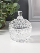 Шкатулка для украшений с крышкой «Вспышка», стекло, прозрачная, 6.8×6.8×9 см - Фото 2