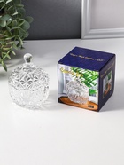 Шкатулка стекло "Вспышка" прозрачная 6,8х6,8х9 см (комплект 2 шт) - фото 65568925
