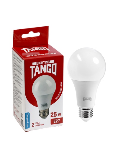 Лампа светодиодная TANGO, А70, 25 Вт, E27, 2375 лм, 6500K, IP20, свечение холодное белое
