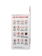 Лампа светодиодная TANGO, А70, 25 Вт, E27, 2375 лм, 6500K, IP20, свечение холодное белое - Фото 3