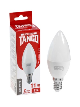 Лампа светодиодная TANGO, С37, 11 Вт, E14, 1045 лм, 4000K, IP20, свечение нейтральное белое 10981485