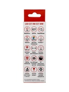 Лампа светодиодная TANGO, С37, 9 Вт, E27, 855 лм, 6500K, IP20, свечение холодное белое - Фото 4