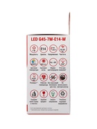 Лампа светодиодная TANGO, G45, 7 Вт, E14, 665 лм, 4000K, IP20, свечение нейтральное белое - Фото 3