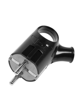 Вилка угловая с ушком TANGO, 16 А, 250 В, IP20, с заземлением, чёрная (комплект 2 шт)