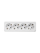 Розетка четырехместная TANGO, 16 А, 250 В, IP20, с заземлением, огнеупорный ABS-пластик, белая - Фото 2