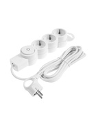 Удлинитель с выключателем, 3 розетки, 3 м, 10 А, 2200 Вт, ПВС 3×0.75 мм², с заземлением, белый - Фото 2