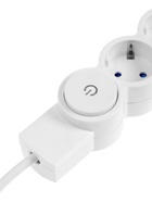 Удлинитель с выключателем, 3 розетки, 3 м, 10 А, 2200 Вт, ПВС 3×0.75 мм², с заземлением, белый - Фото 3